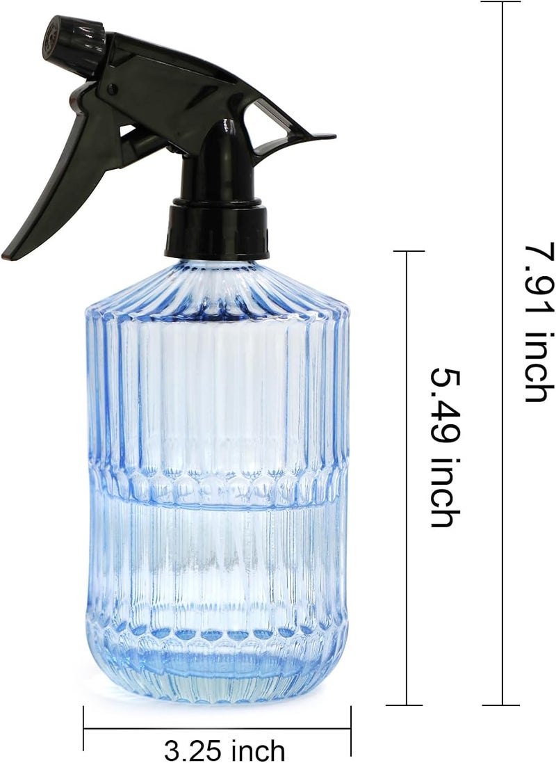 OFFIDIX Glass Spray Bottle,Plant Mister Indoor Watering Can,Adjustable Nozzle Watering Glass 0.45L/15.22oz Spray Bottle for Cleaning Solutions (Light Blue) - Image 2